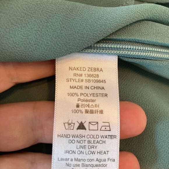 Naked Zebra High Neck Blouse w/peplum and keyhole neckline & back lined - Picture 13 of 13